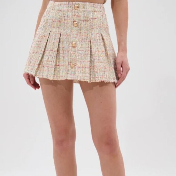 EVERY BIT OF PRETTY TWEED MINI SKIRT - L - Picture 3 of 3